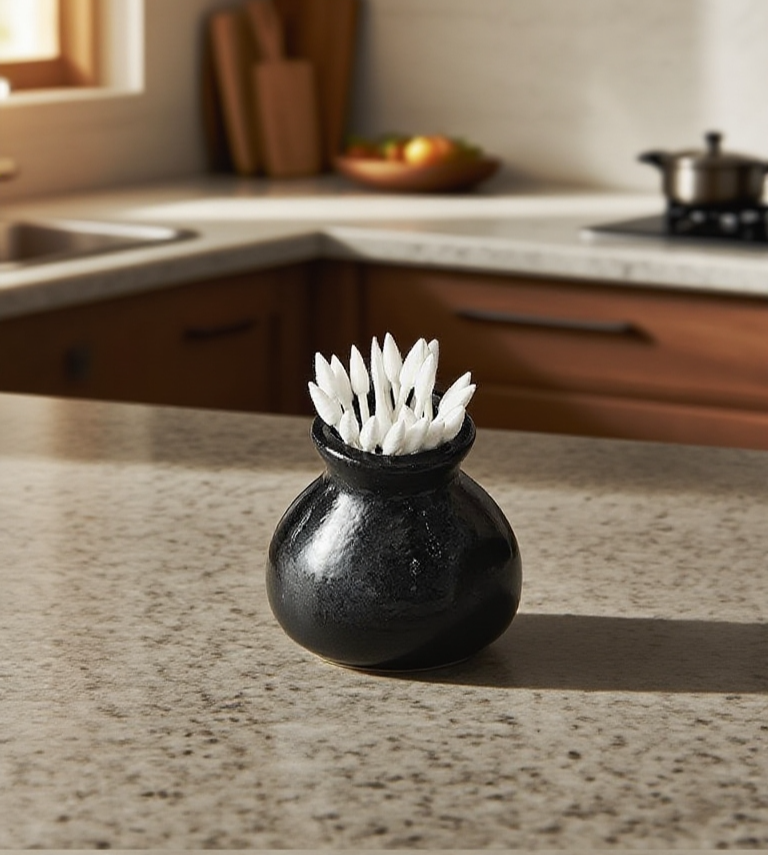 高質感陶瓷牙籤收納盒桌面擺設