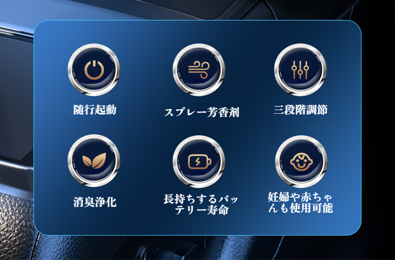 高級感ある車内用アロマセラピーマシン