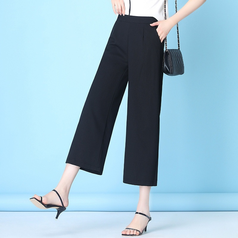 와이드 면 마 와이드 팬츠