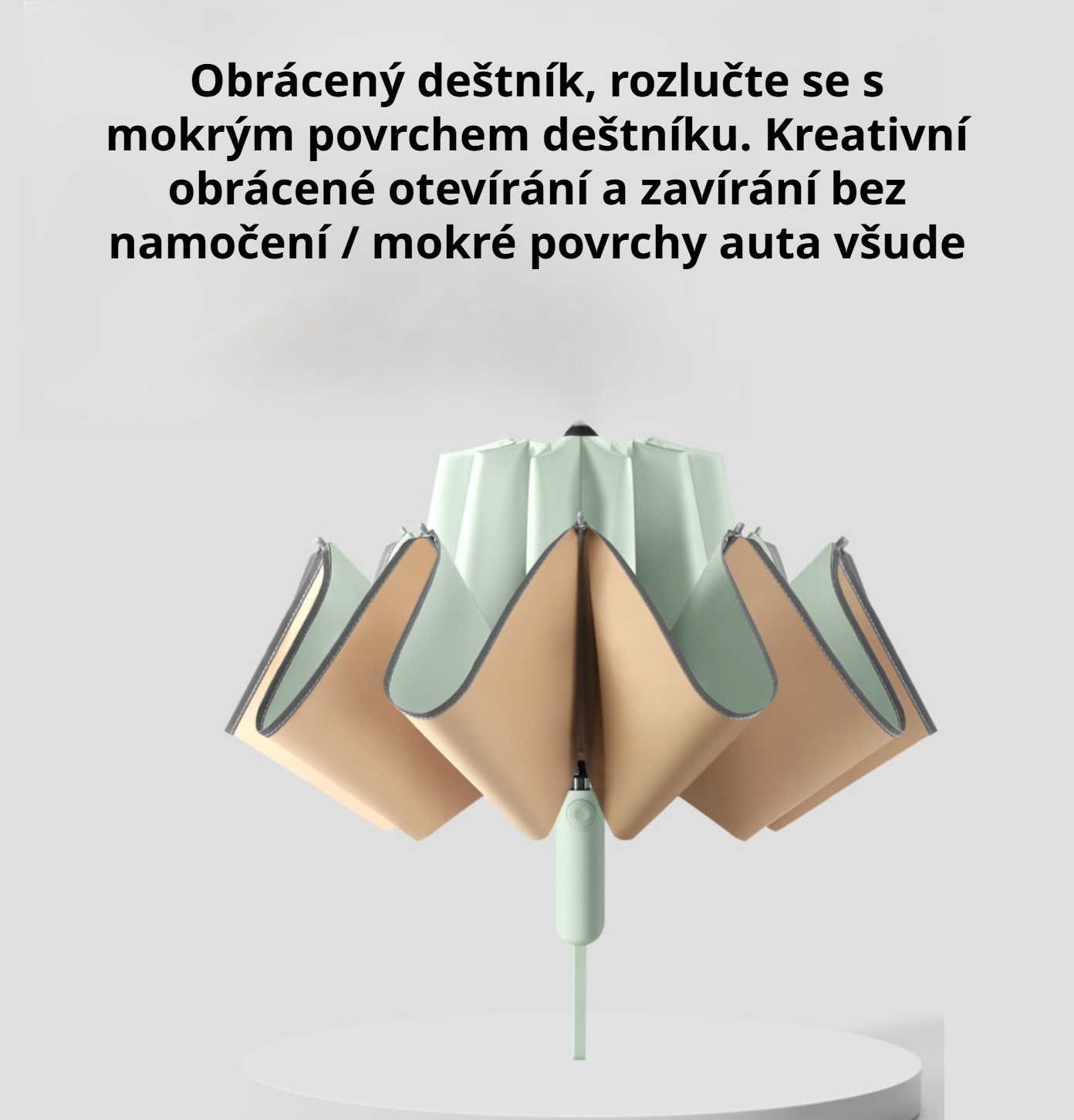 Český: Automatický skládací deštník s deseti žebry