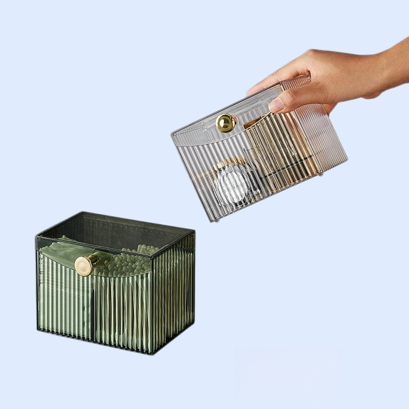 Desktop Makeup Organizer for Cotton Swabs, Cotton Pads, and Beauty Sponges