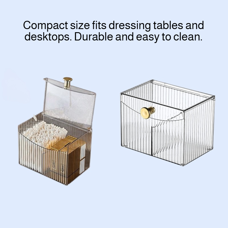 Desktop Makeup Organizer for Cotton Swabs, Cotton Pads, and Beauty Sponges