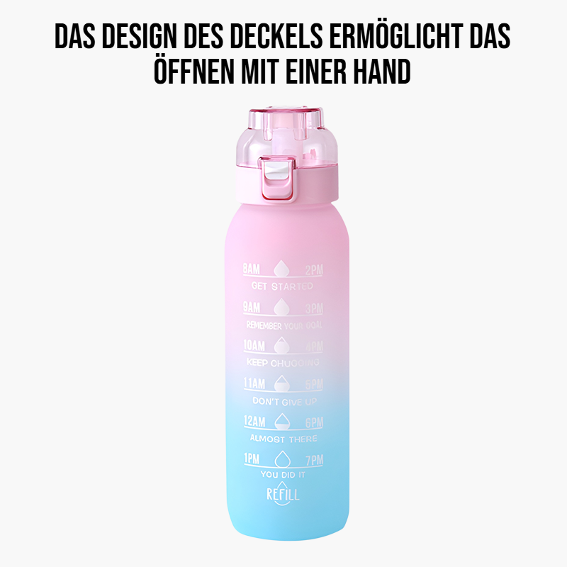 Kreativer Wasserbecher mit Strohhalm