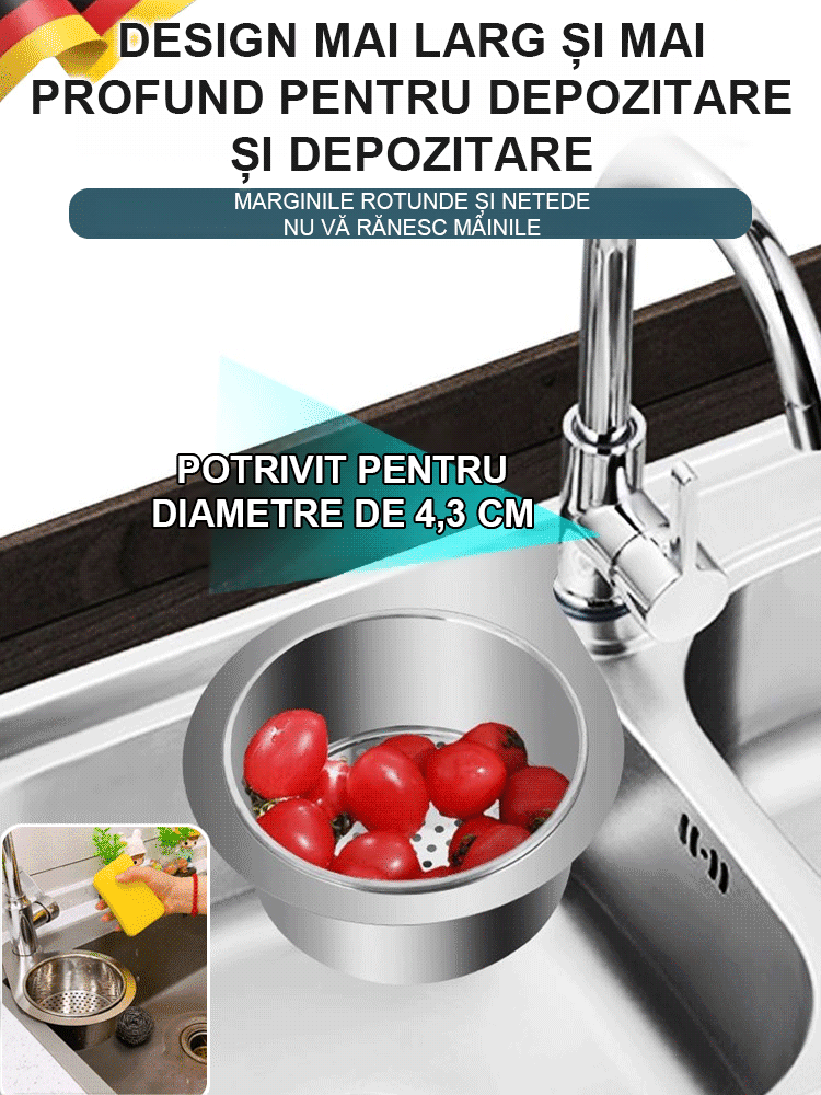 Coș de scurgere din oțel inoxidabil 304