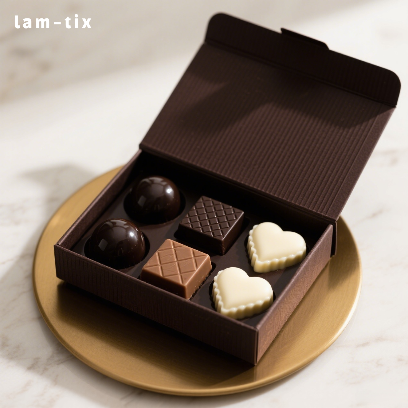 Κουτί με μπράουνις σε σχήμα καρδιάς σοκολάτας