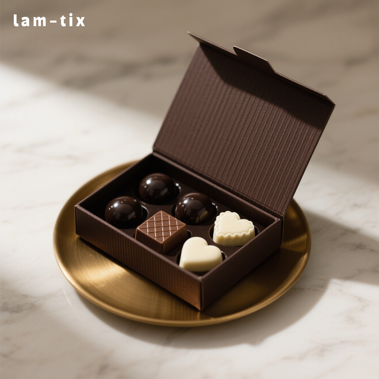 Κουτί με μπράουνις σε σχήμα καρδιάς σοκολάτας