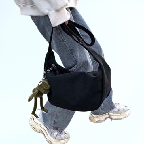 กระเป๋าคาดไหล่ผ้าแคนวาสสำหรับผู้หญิงและผู้ชาย กระเป๋าคาดไหล่สำหรับนักเรียนหญิง
