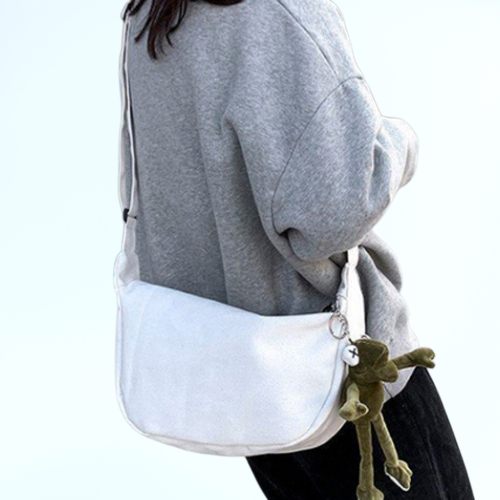 กระเป๋าคาดไหล่ผ้าแคนวาสสำหรับผู้หญิงและผู้ชาย กระเป๋าคาดไหล่สำหรับนักเรียนหญิง