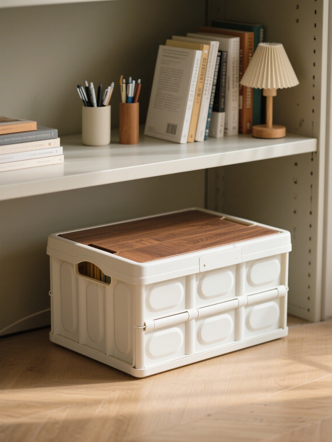 フタ付きプラスチック収納ケース