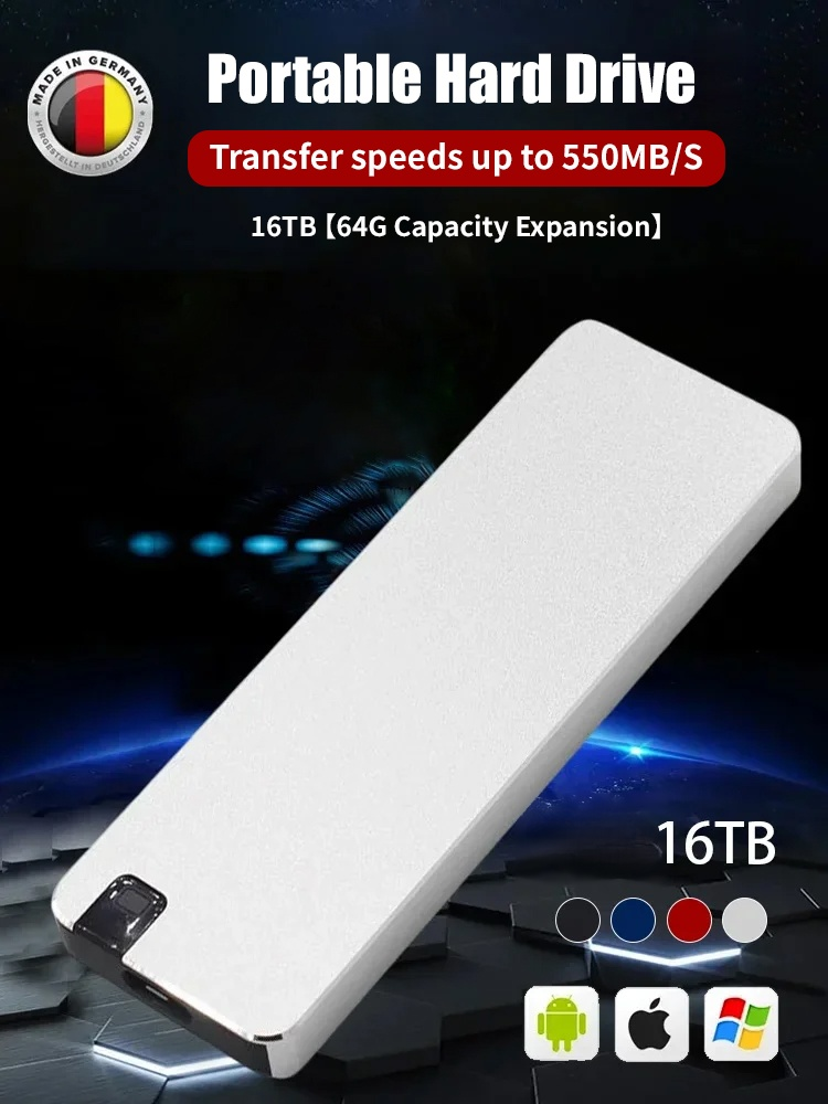 16TB【Ultra Thin Portable Hard Drive】50%OFF