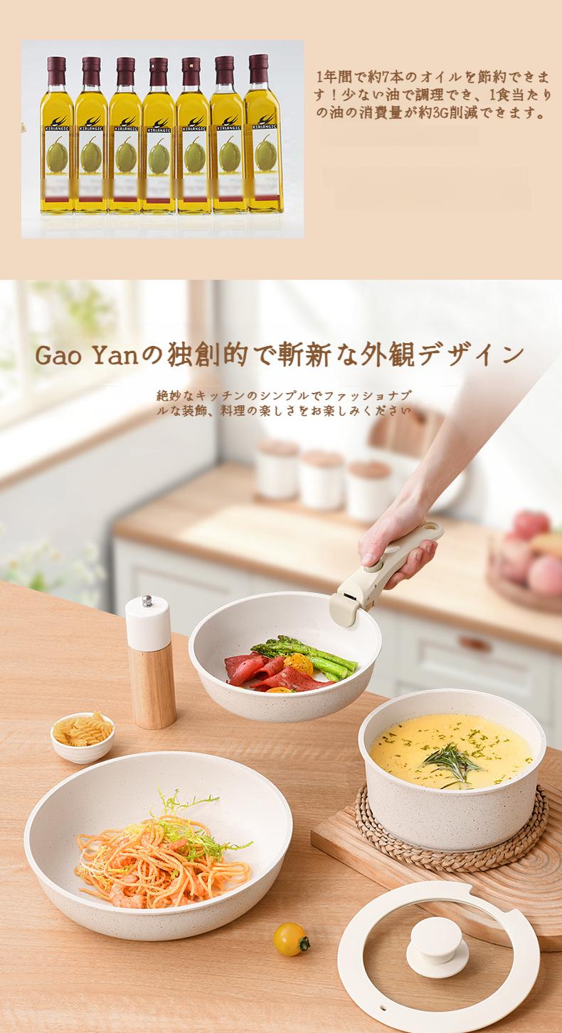 焦げ付き防止加工が施されたフライパンの内側