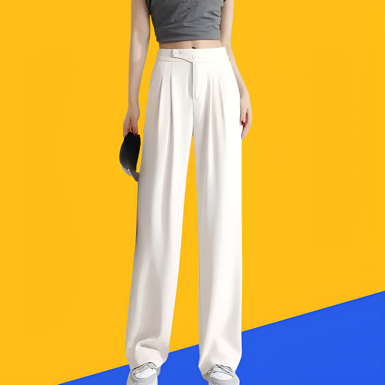 Slim and versatile high waisted wide leg pants