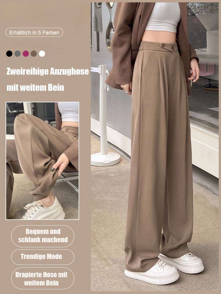Schlankmachende vielseitige High-Waist-Hosen mit weitem Bein