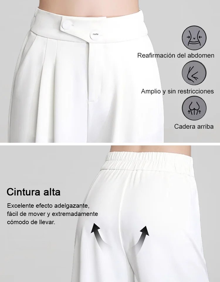 Pantalones anchos y de cintura alta, versátiles y favorecedores para la figura