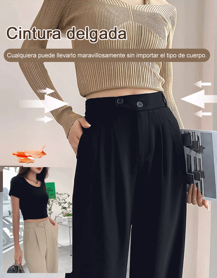 Pantalones anchos y de cintura alta, versátiles y favorecedores para la figura
