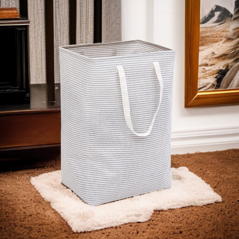 스트라이프 라지 세탁 바구니 접이식 수납 가방 옷 수납 바구니 더러운 옷 바구니 패브릭 세탁 바구니