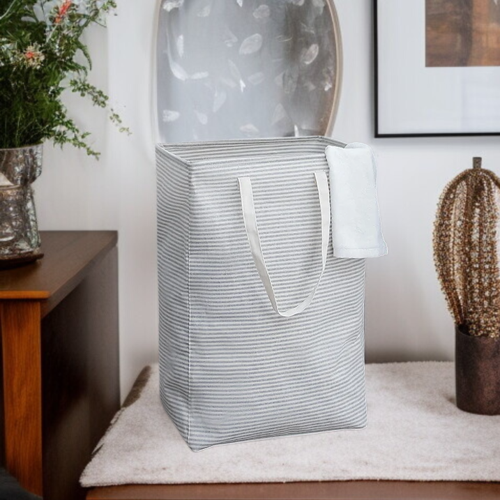 스트라이프 라지 세탁 바구니 접이식 수납 가방 옷 수납 바구니 더러운 옷 바구니 패브릭 세탁 바구니