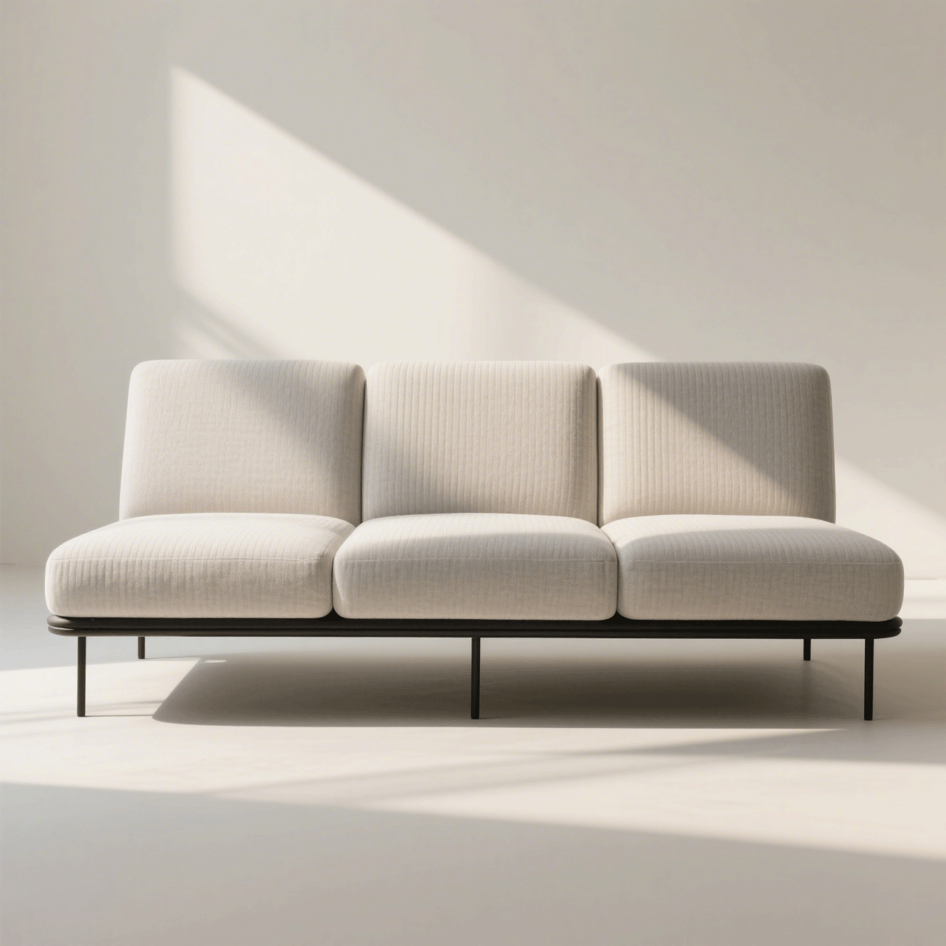 Modulares Sofa aus hochwertigem Stoff im modernen Wohnzimmer