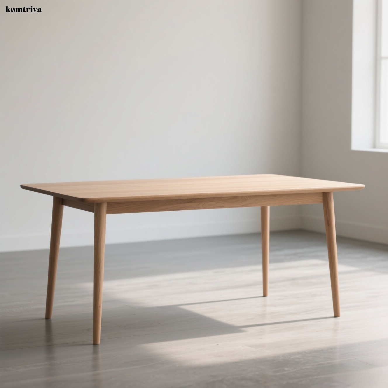 シンプルな木製ダイニングテーブル