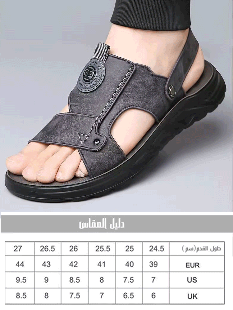 صندل كاجوال رجالي ذو طريقتان للارتداء (جلد طبيعي ) 