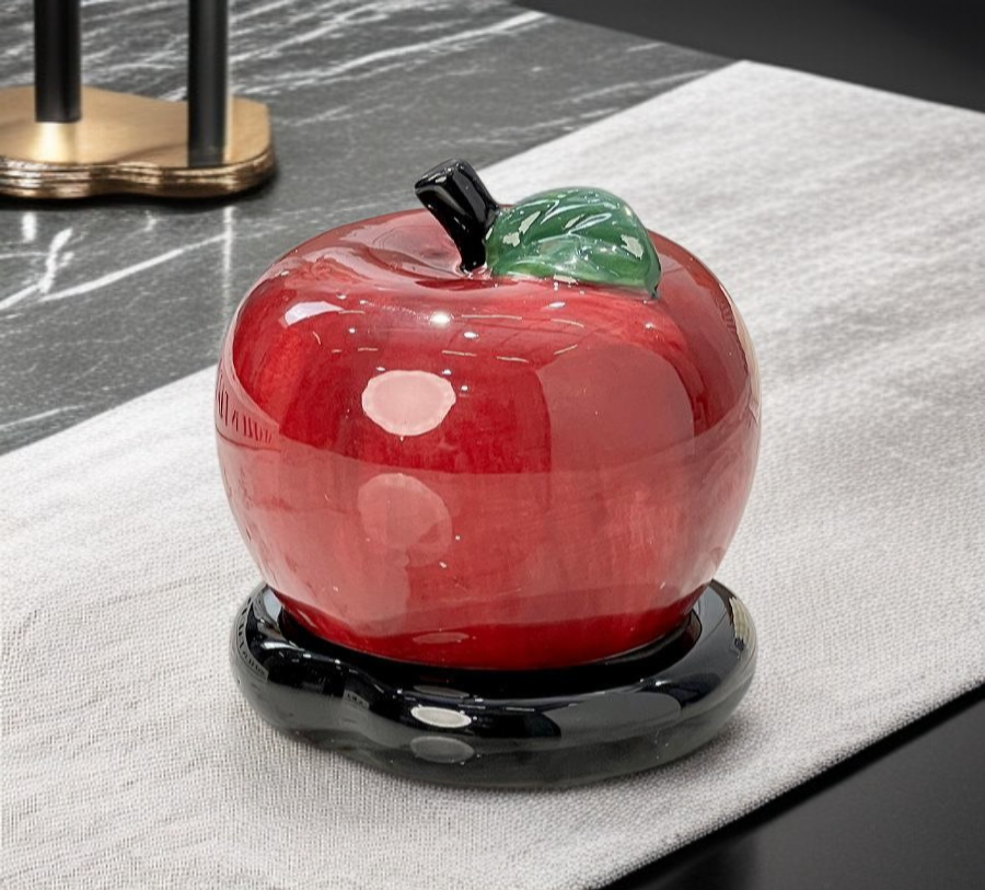 Stylish ceramic apple toothpick box with lid