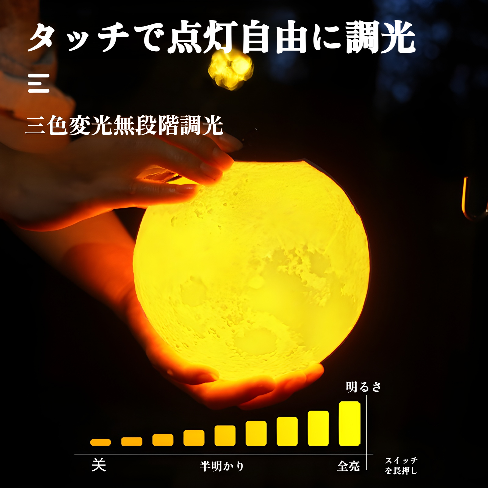 屋外キャンプ用ランタン 長寿命 吊り下げ式 USB充電 LED ムーンキャンプ用ランタン テント 天窓 雰囲気 ランタン 小型ランタン