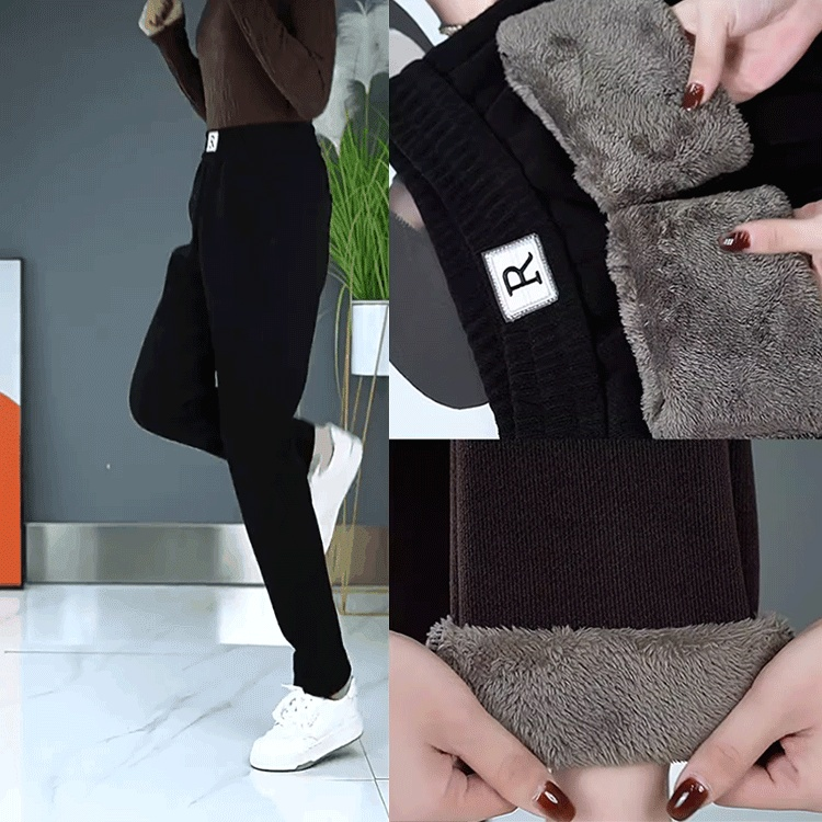 高腰休閒雪尼爾褲