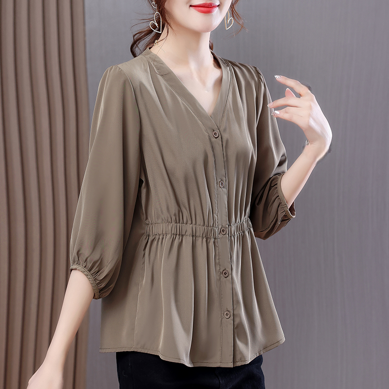 여성 실크 블라우스 