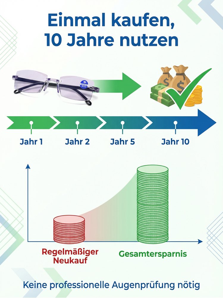 【Sehkraft zurück auf 20 Jahre】Intelligente Fokusveränderung Komfortable Lesebrille
