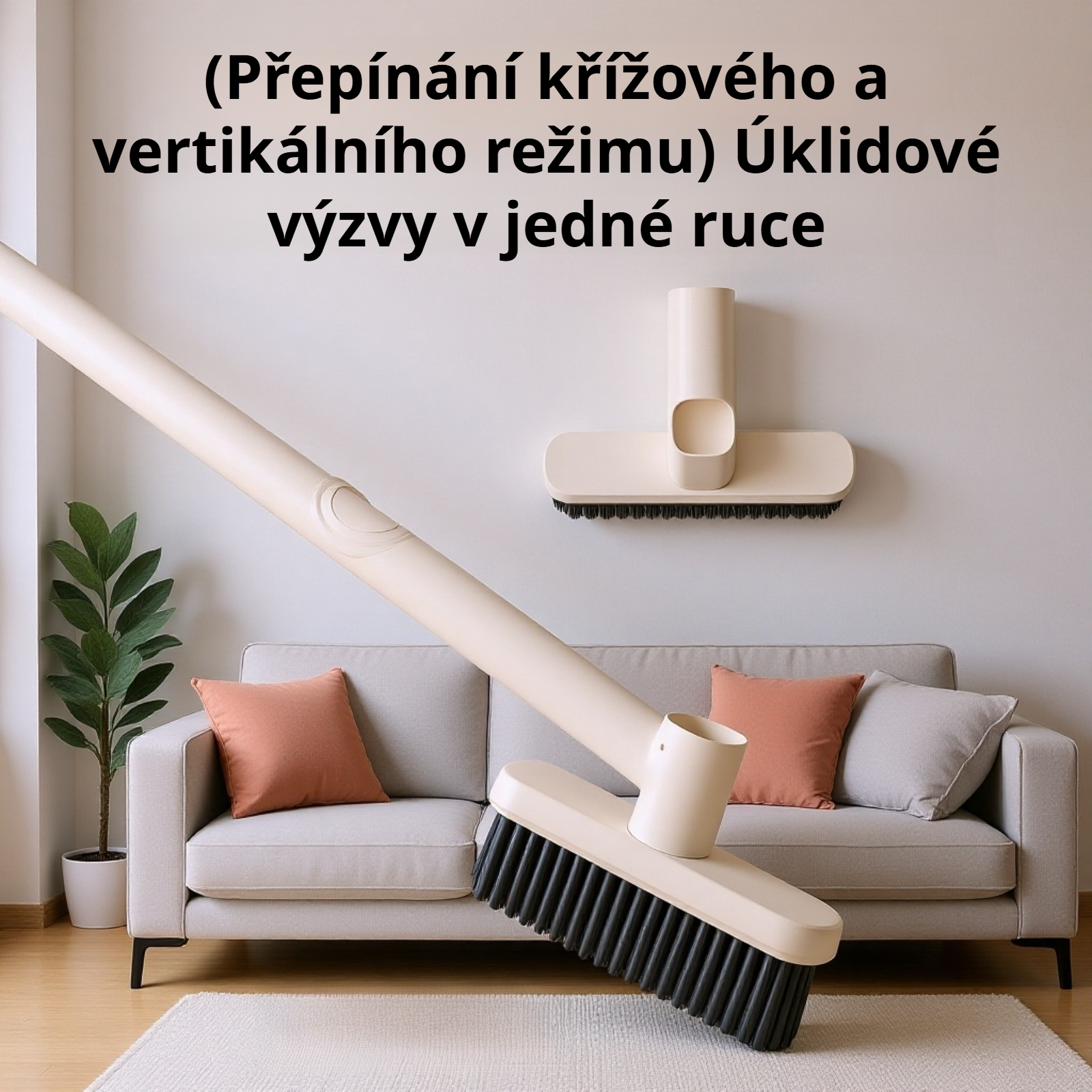 Kartáč na dlaždice s dlouhou rukojetí pro snadné čištění