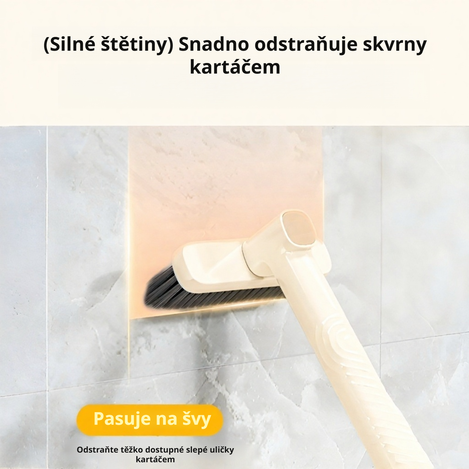 Ergonomická rukojeť kartáče na dlaždice