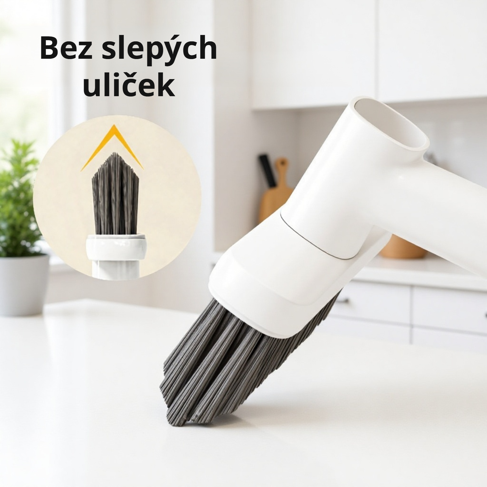 Kartáč na dlaždice a těžko dostupná místa s dlouhou rukojetí