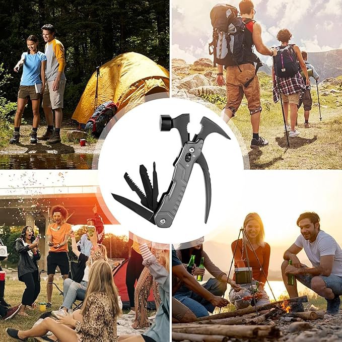 ペンチ機能を使用中の多機能ハンマー