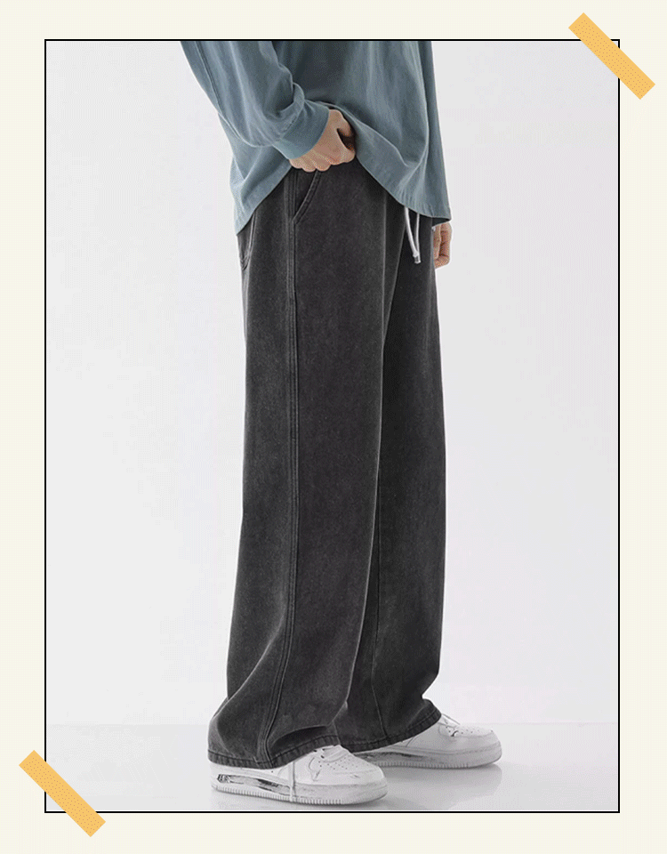 【岡山百年工房】秋冬新作ヴィンテージメンズワイドレッグジーンズ