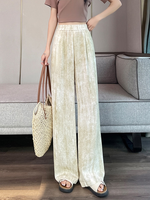 タイダイ染め接触冷感ワイドパンツ