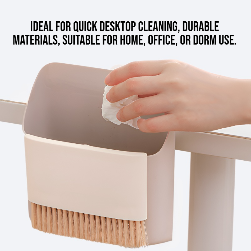 Mini wall mounted desktop broom and dustpan set for home use