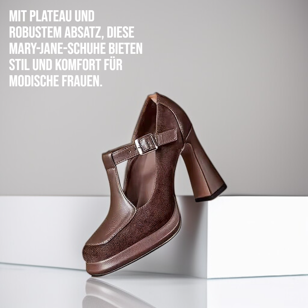 Klassische Vintage Pumps mit breiten Absätzen