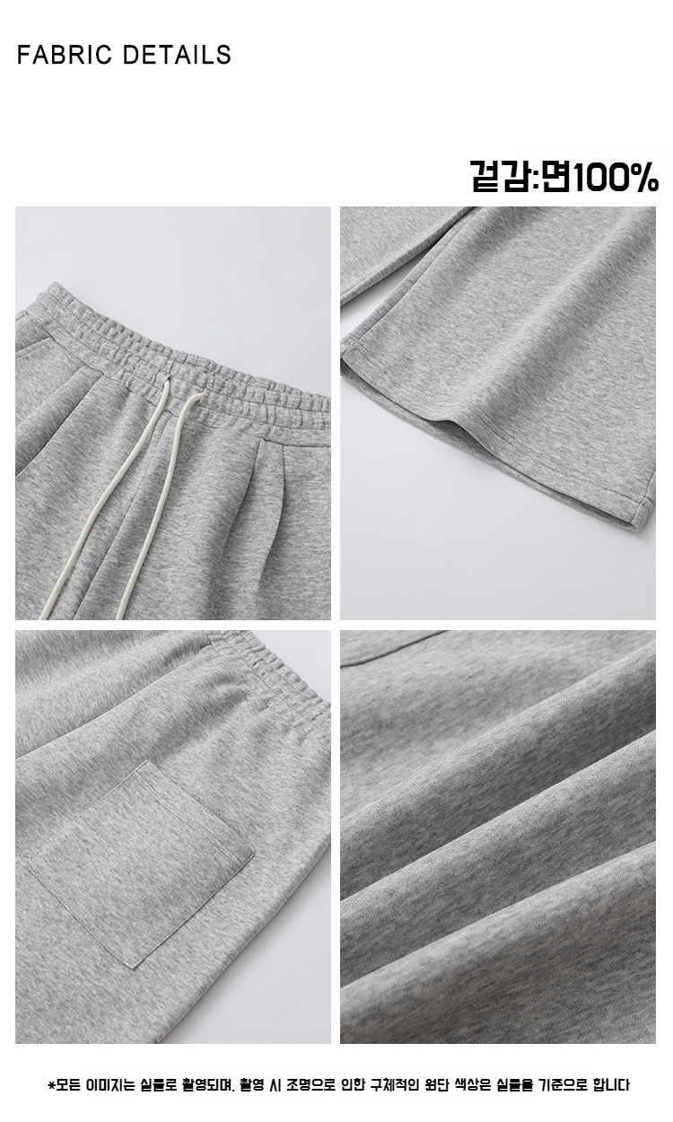 7부 캐주얼 반바지와 맨투맨 코디