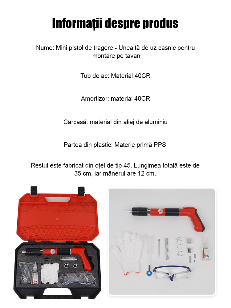 Mini pistol de tragere - Unealtă de uz casnic pentru  montare pe tavan