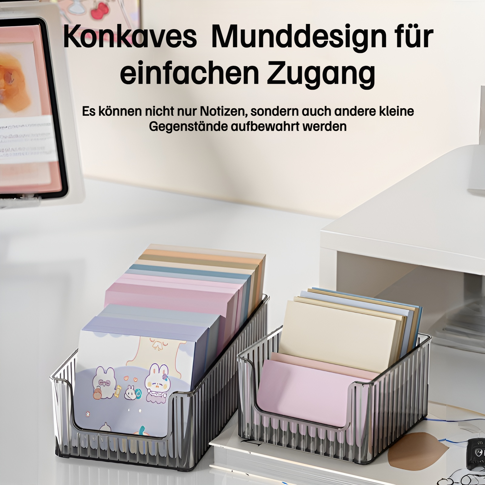 Desktop-Aufbewahrungsbox transparente Schubladen-Aufbewahrungsbox für Schreibwaren Desktop-Notizen-A