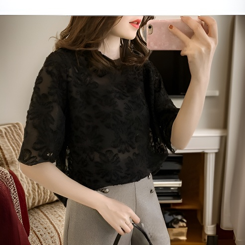 새로운 여름 슬림 쉬폰 탑