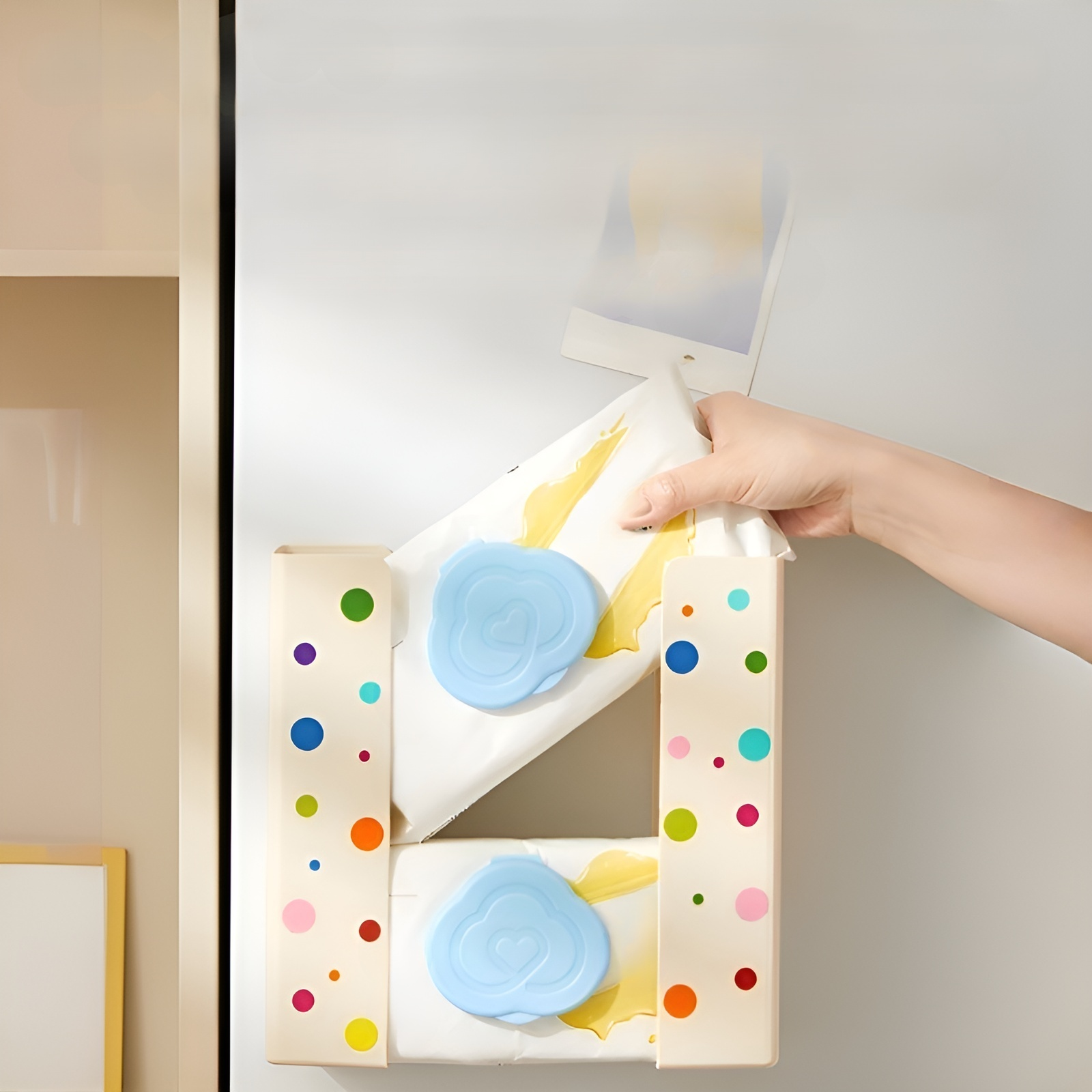 물티슈 수납함 냉장고 마그네틱