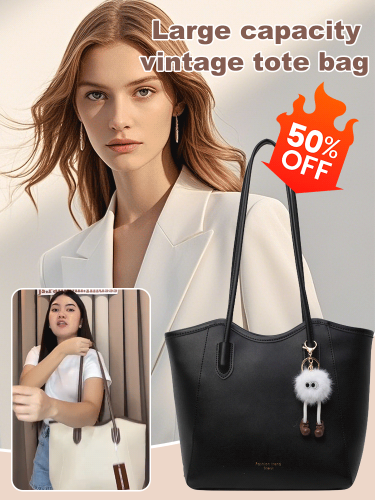 Large capacity vintage tote bag