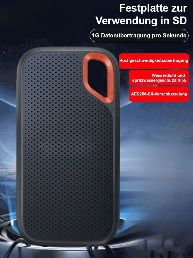 Schnelle tragbare SSD-Festplatte