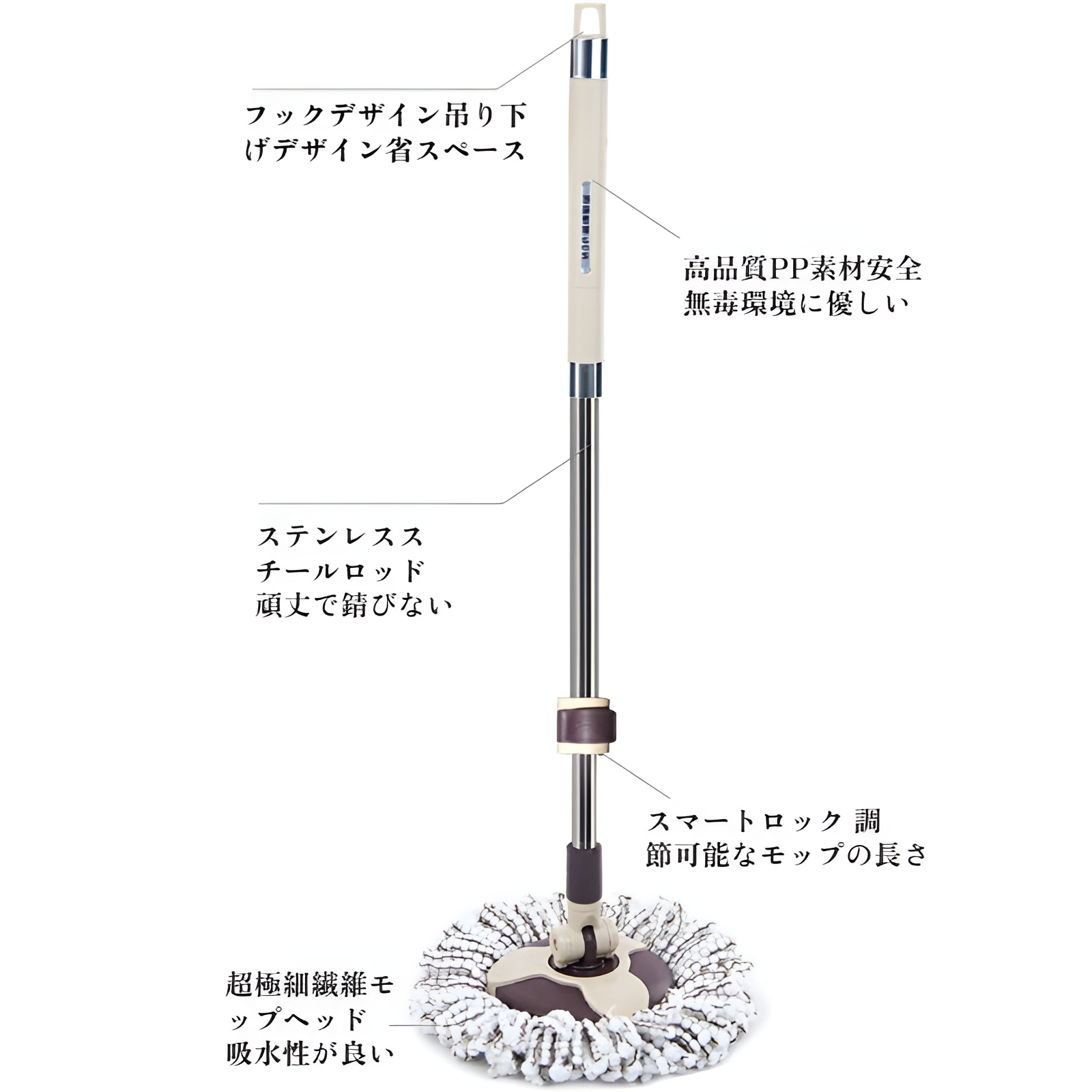 シングルバレル回転モップステンレス鋼