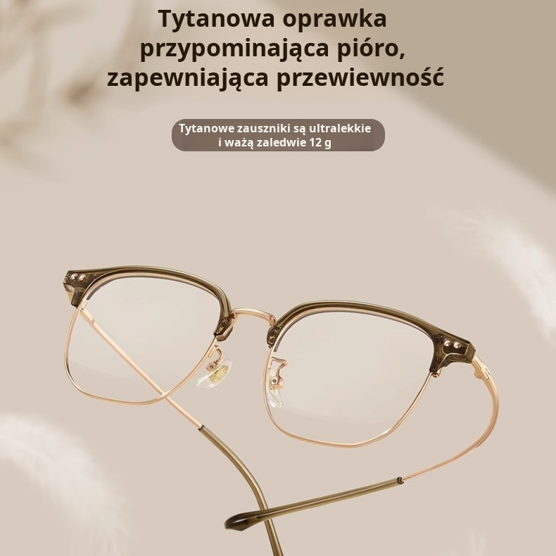 Okulary Danyang z czystego tytanu, blokujące niebieskie światło, zwykłe okulary damskie, modne okula