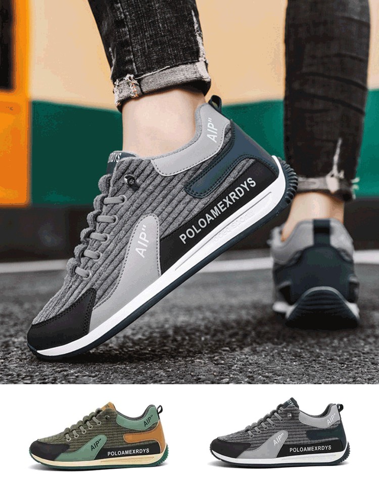 봄철 남성용 캐주얼 통굽 슬립온 운동화