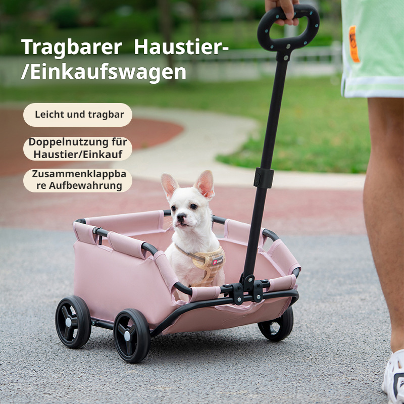 Kleiner Haustier-Kinderwagen für Hunde und Katzen, Teddy-Baby-Kinderwagen für die Reise, leichter fa