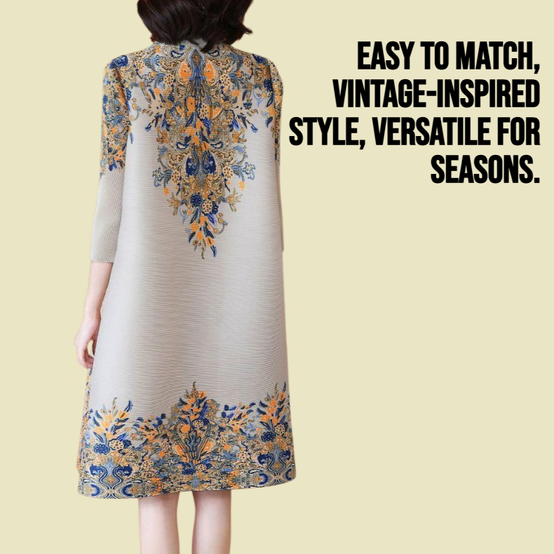Retro style loose printed dress