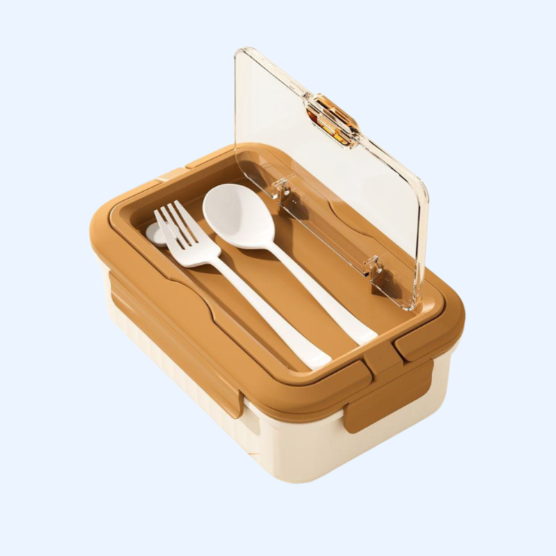 微波爐可加熱上班族分隔玻璃飯盒